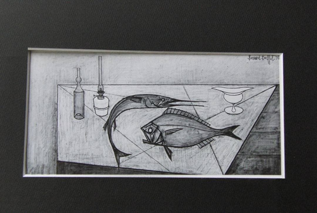 ベルナール・ビュッフェ【Nature morte aux poissons】
