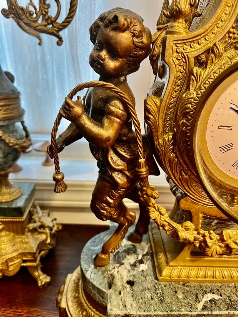 イタリア製 Imperial 置き時計 燭台セット　アンティーク