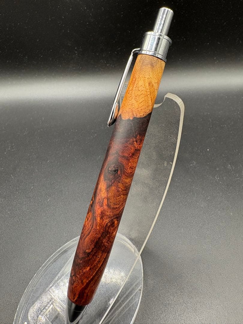 516特上　ホンジュラスローズウッド　瘤杢　木軸シャーペン　ボールペン　ツートン