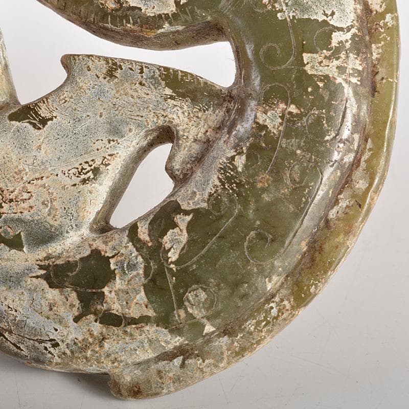 中国　玉石彫刻　神獣　玉器　玉壁　玉飾　玉珮　M　R5509