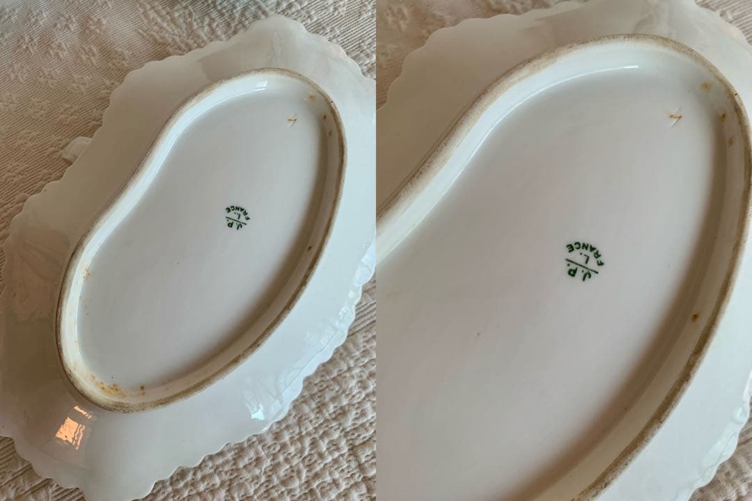 フランス・オランダ・ドイツアンティーク /ビンテージレリーフ白磁陶器6点set