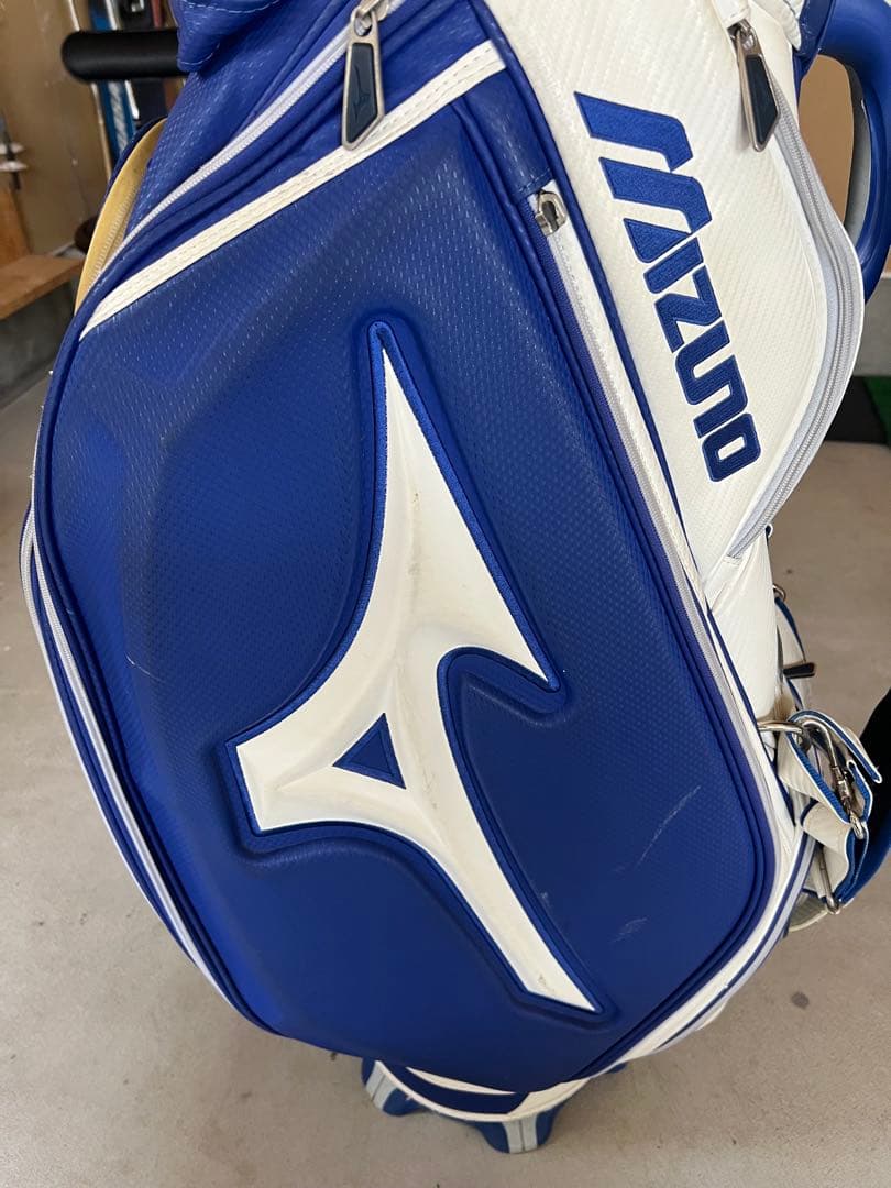 MIZUNOゴルフ キャディーバッグ ツアーシリーズ メンズ ホワイト×ネイビー