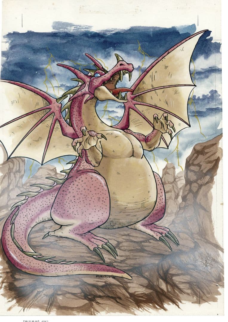 古澤純也　直筆カラーイラスト　(主線はコピー)　ドラゴンズ　ヘヴン