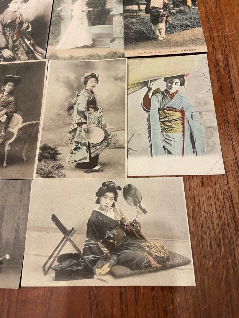 古写真 絵葉書 芸妓 戦前 印刷物 美人 手彩 着物 明治