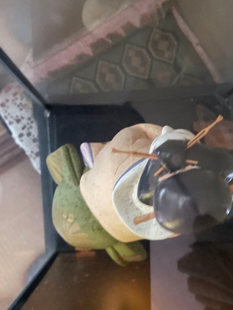 美品 【伝統工芸士 白石一敏作】博多人形『晩秋』 ガラスケース付き