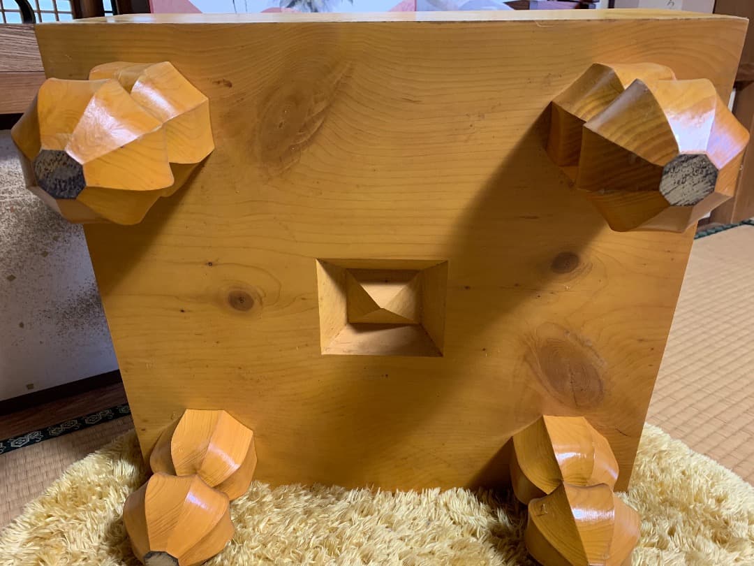 【国産】本榧　５寸　碁盤　脚付