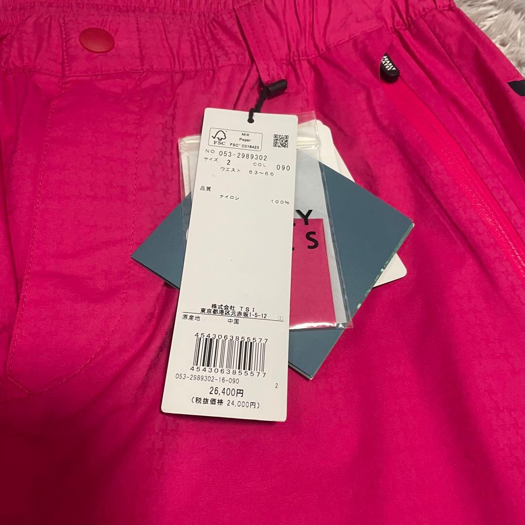 新品タグ付　パーリーゲイツ AQUAX 撥水 防水 ビッグロゴ レインパンツ　2