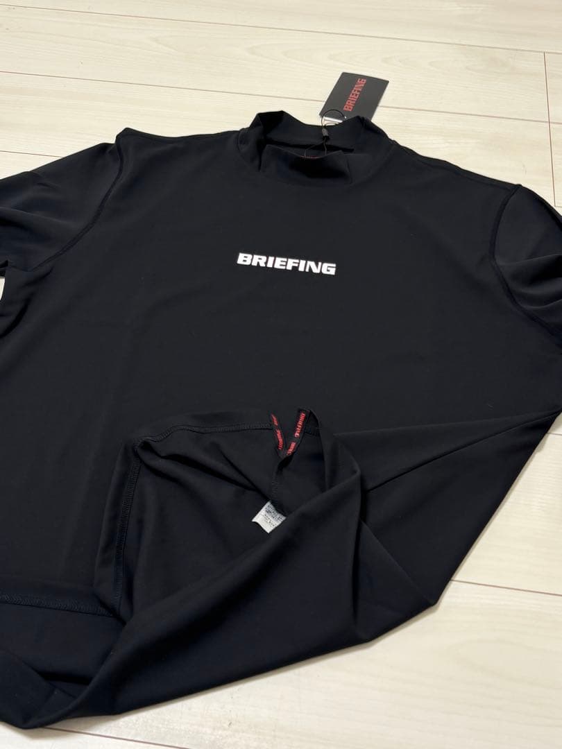 未使用)ブリーフィング ゴルフ メンズ 長袖ハイネックシャツ L ブラック