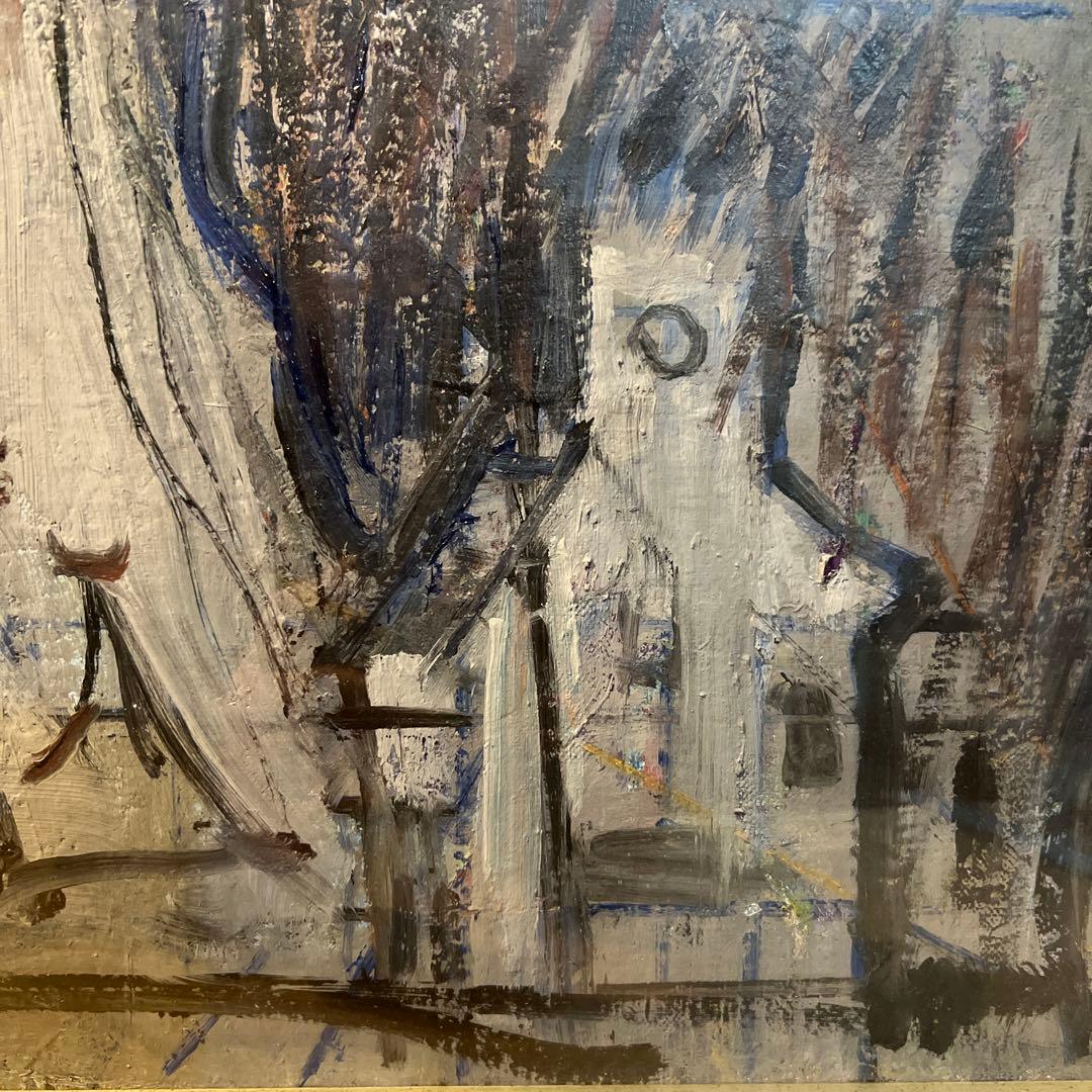 徳田信保　油彩画　スキー場