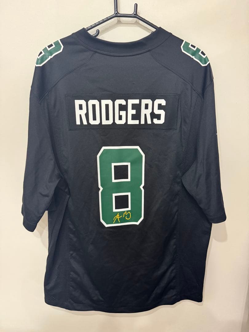 NewYorkJets アーロン・ロジャース ユニフォーム ブラック 刺繍入り