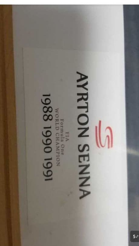 アイルトン・セナ　セナ　F1　直筆サイン　サイン　アイルトン・セナ・ダ・シルバ