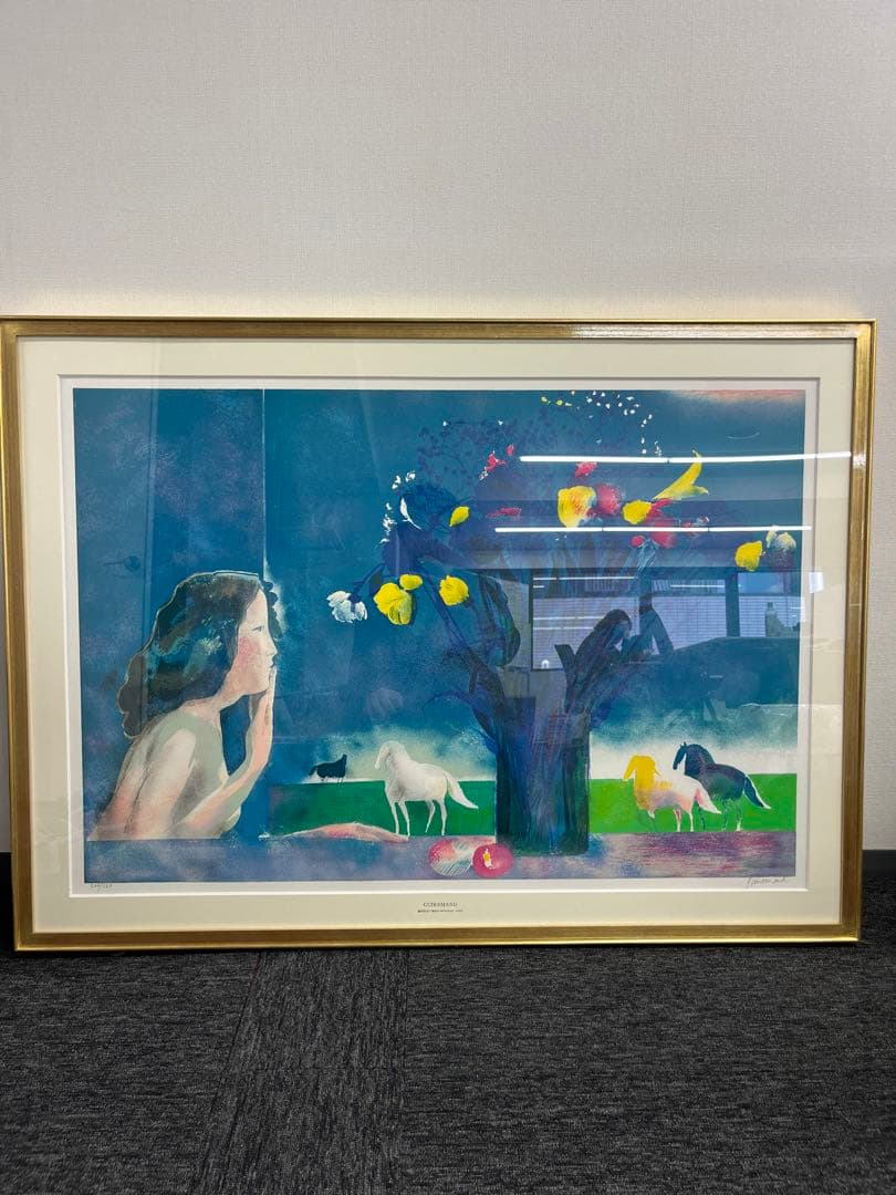 リトグラフ　ポールギヤマン　夕ベのポエジー　直筆サイン　206/225