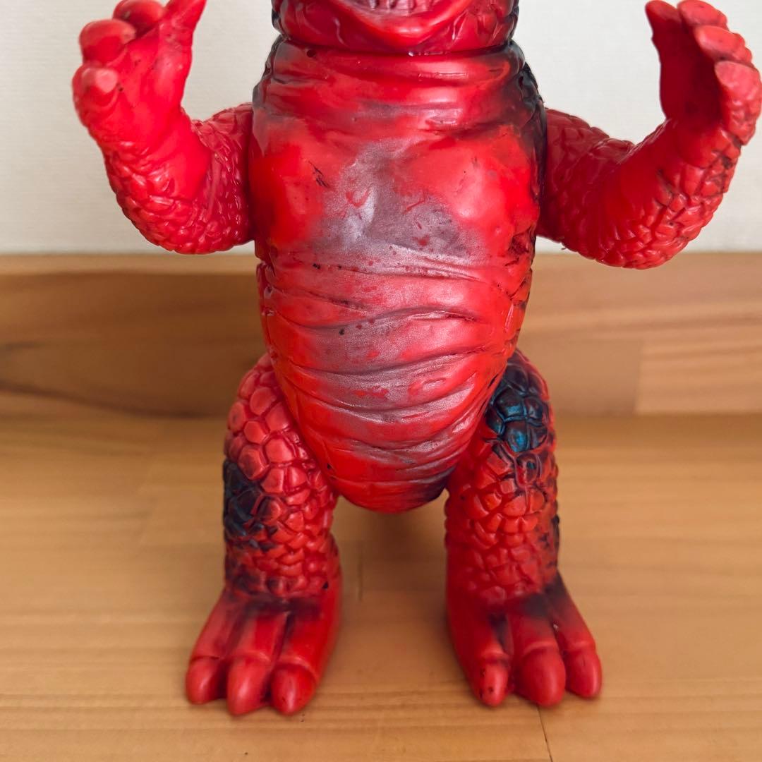 【無版権】六本角 火吹き怪獣 ソフビ 当時物