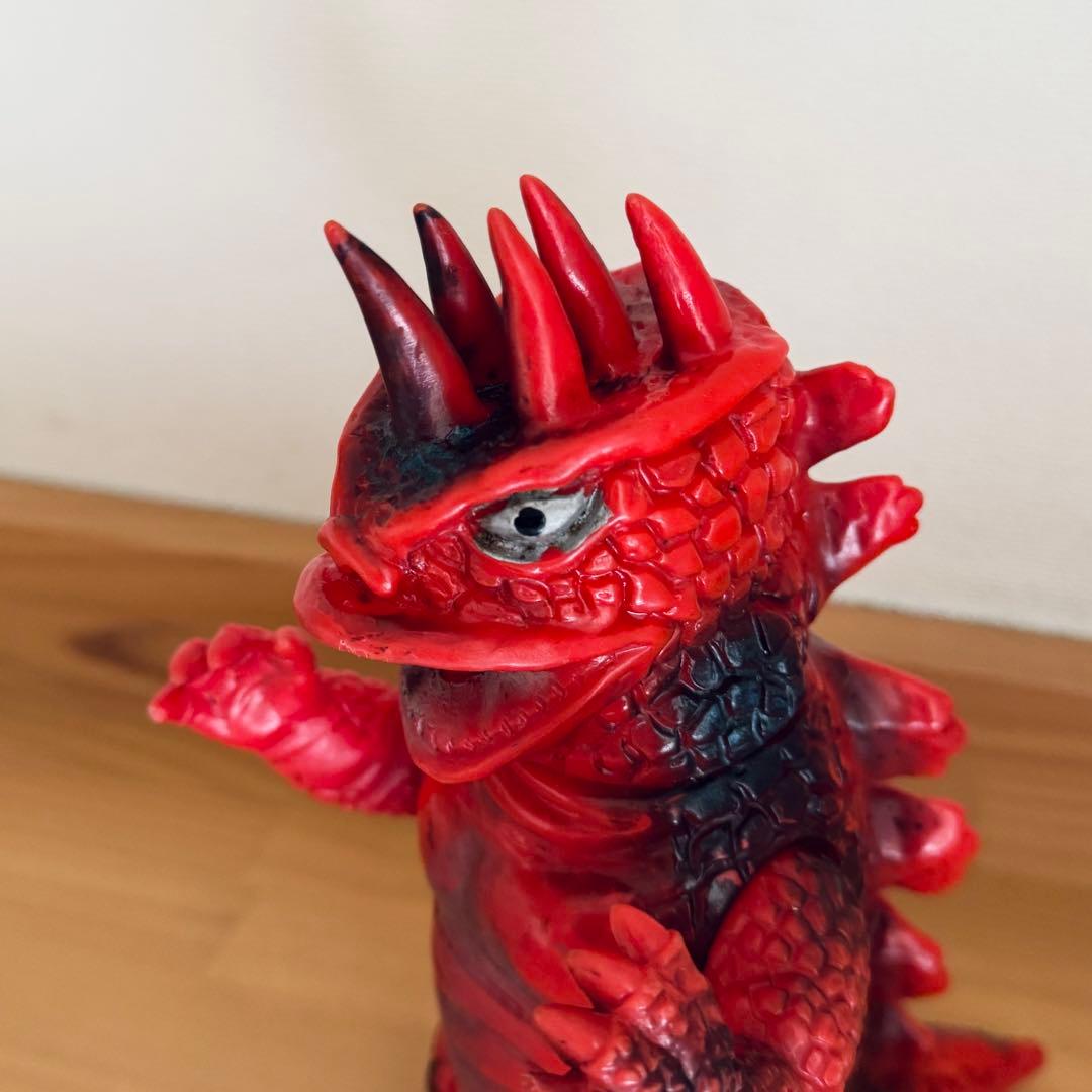 【無版権】六本角 火吹き怪獣 ソフビ 当時物