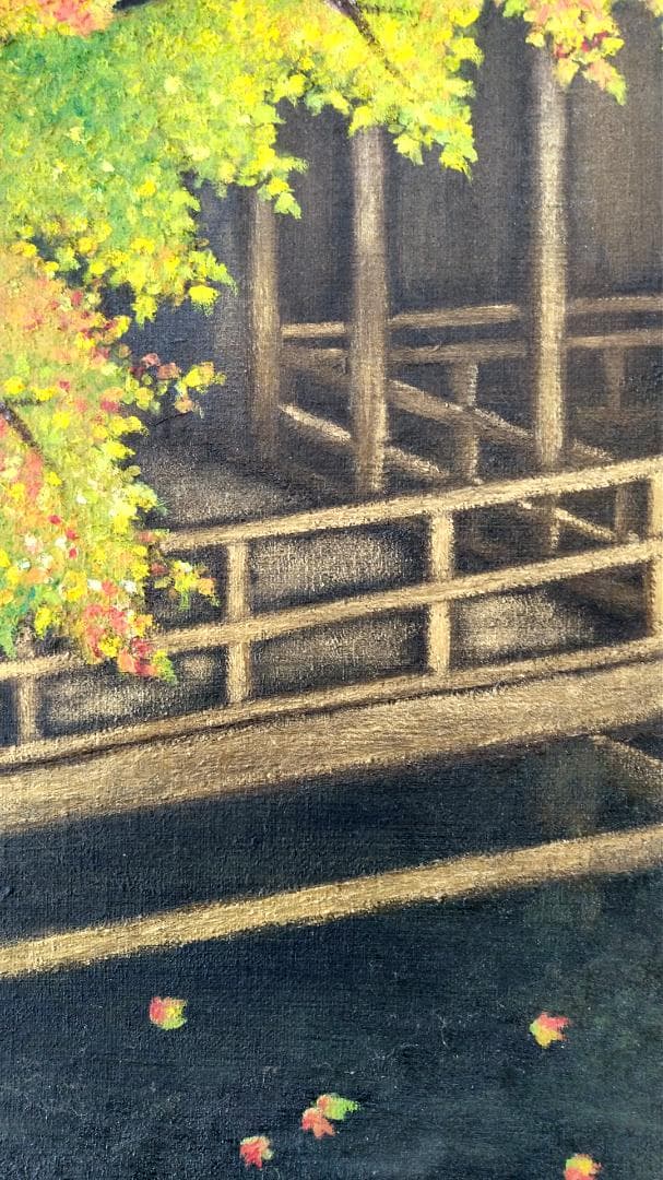 「古都の秋」Ｆ12 油彩画 油絵 風景画 絵画