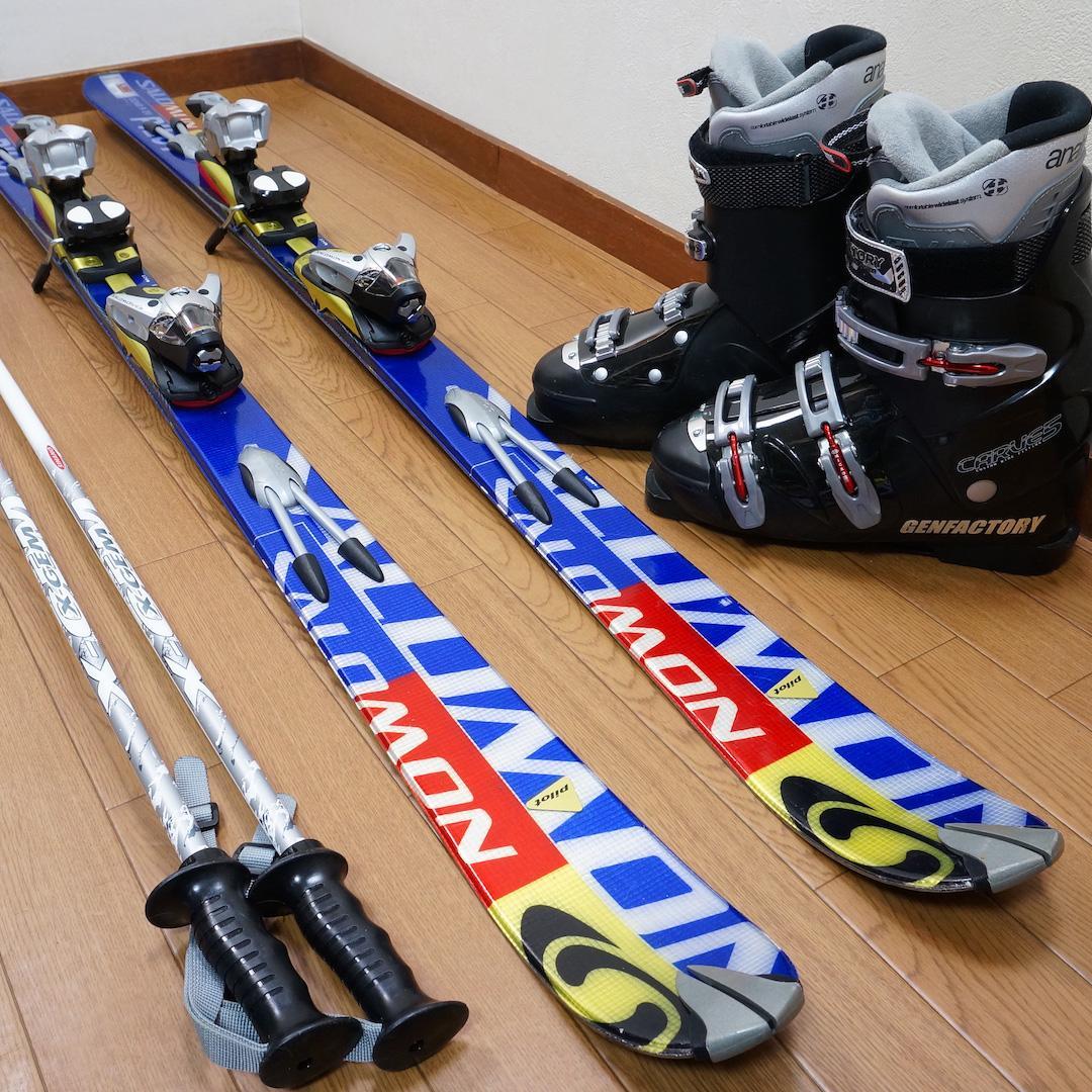 メンテ済 160cm 靴28～28.5cm SALOMON スキーセット