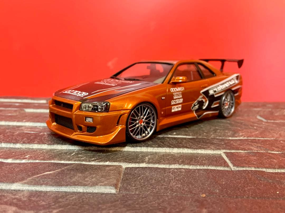 1/24 完成品 アオシマ スカイライン GT-R R34 NFS エディ仕様