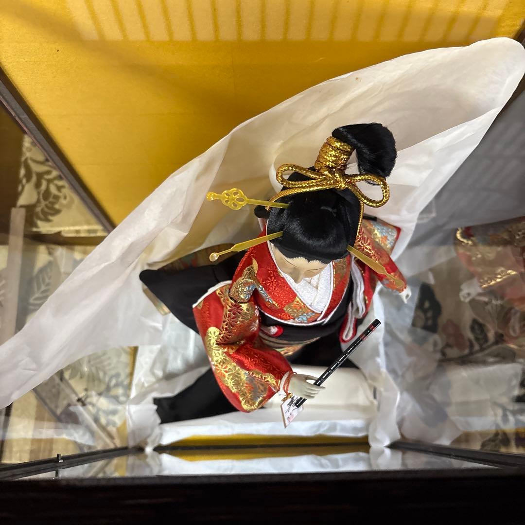 尾山人形 伝統的和服 黒赤