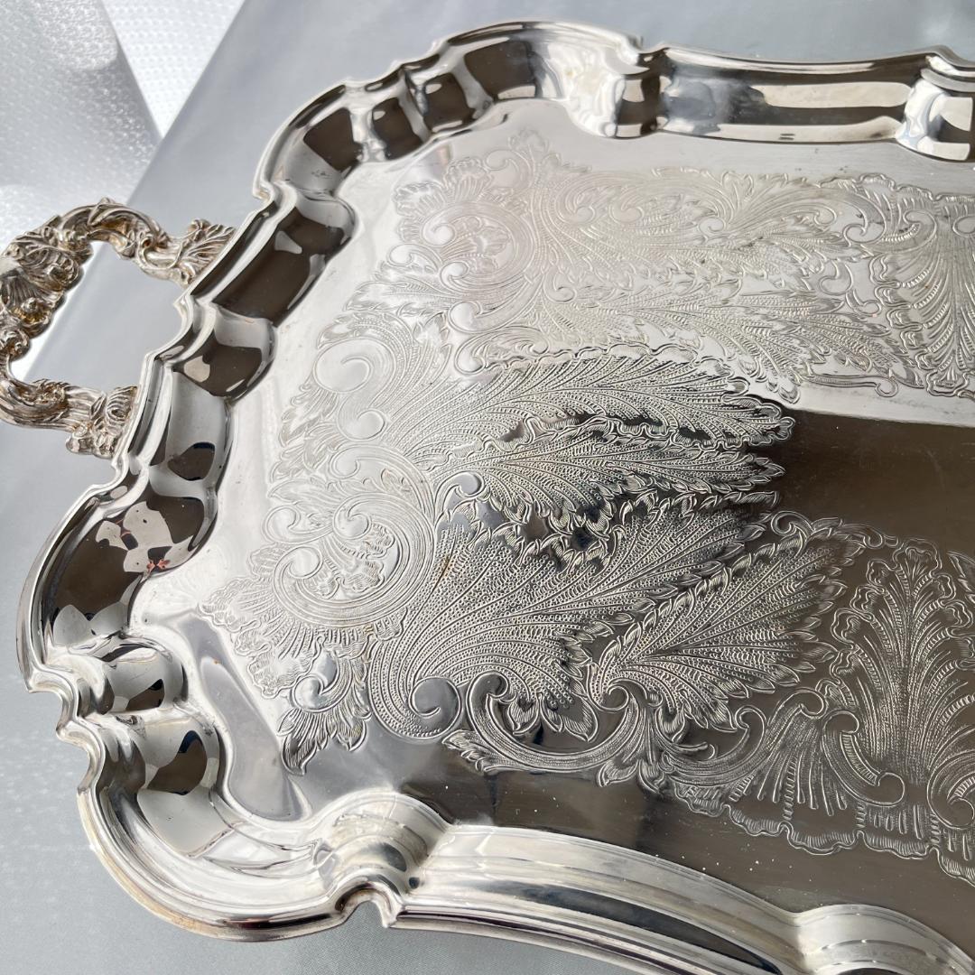 【KENT】ギャラリートレー　59cm 特大 ハンドル 装飾フット