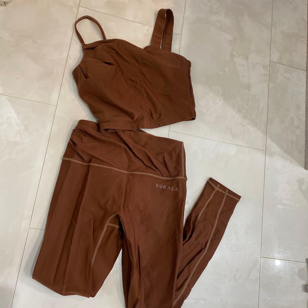 SUKALA ヨガウェアセット ブラウン Sサイズ