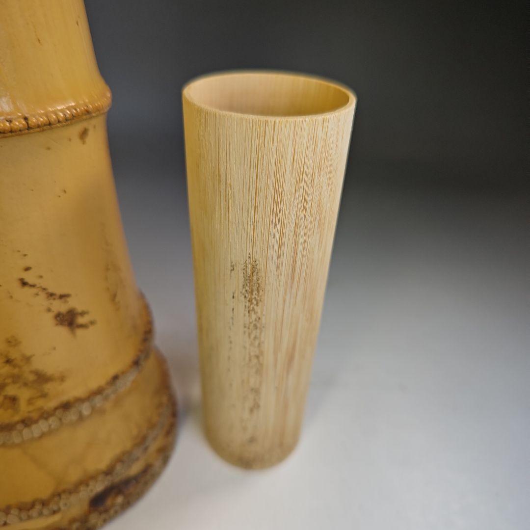 イ848 花入『竹林作』『一重切　竹花入　花器　共箱』茶道具　花瓶
