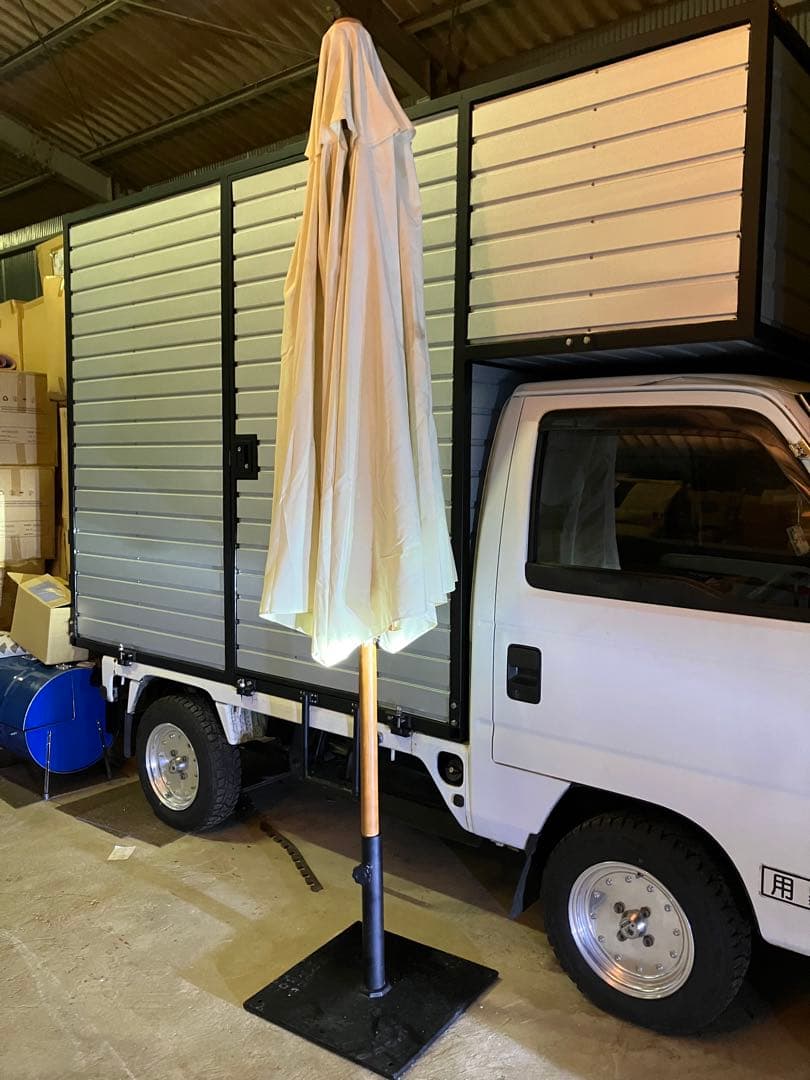 ② 木製パラソル　ホワイト280cm 中古品