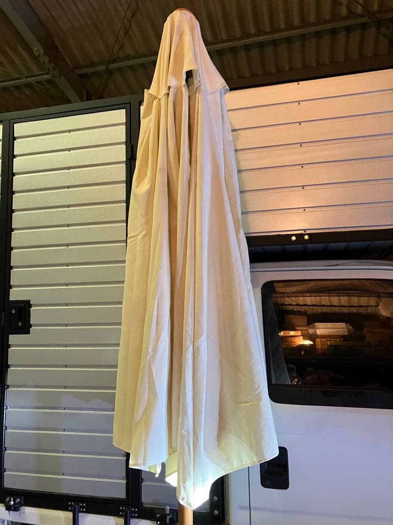 ② 木製パラソル　ホワイト280cm 中古品