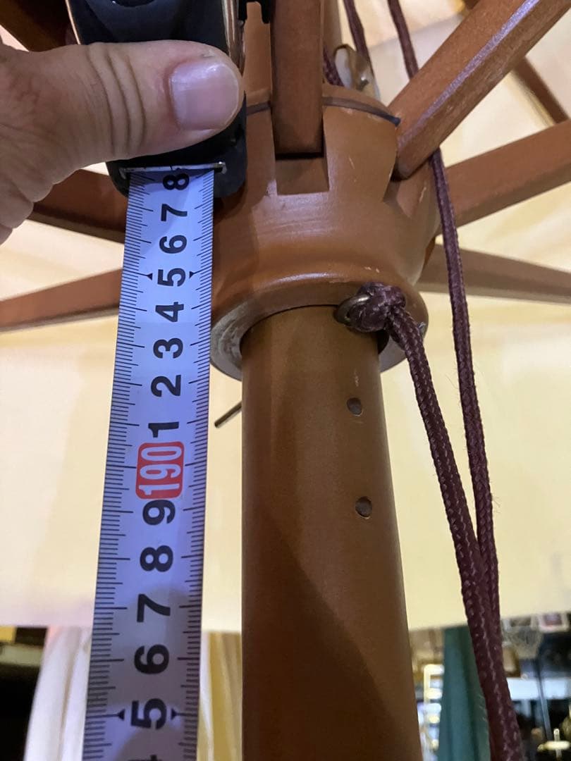 ② 木製パラソル　ホワイト280cm 中古品