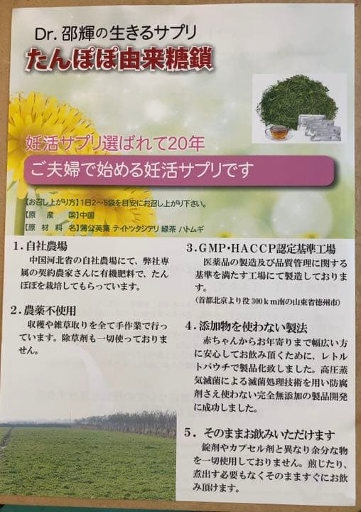 【正規品】タンポポ茶 たんぽぽ茶　ショウキT-1　妊活サプリ　ダイエット