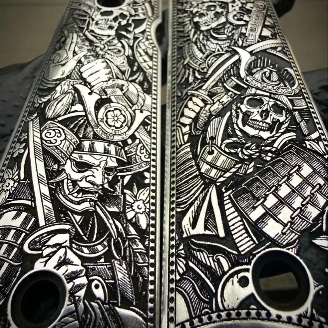 1911 グリップ ステンレス レーザー彫刻