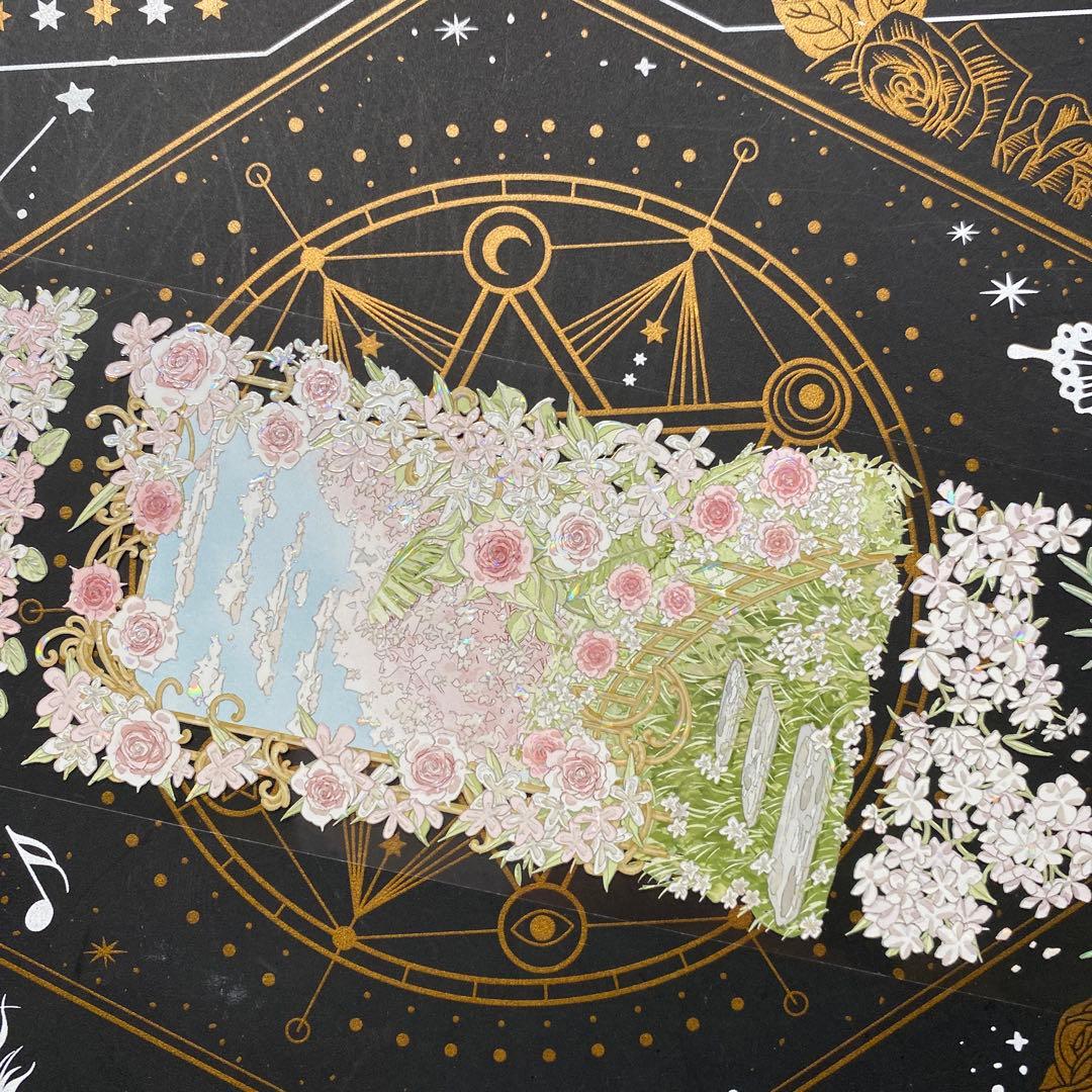 【9205】海外　マステ　中古巻　貝殻光マスキングテープガーデン　お花　残量多め