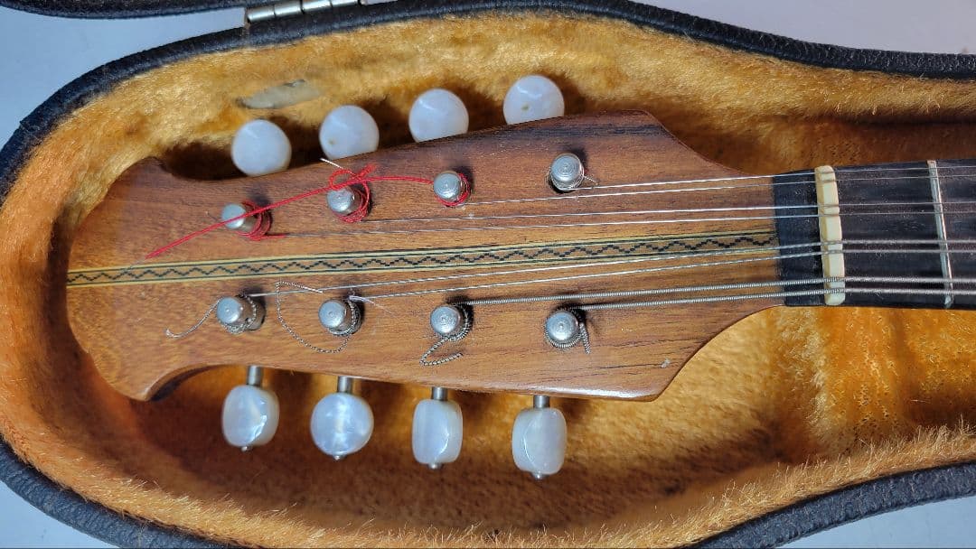 木製アーチトップ手工品マンドリン 8弦 ケース付き