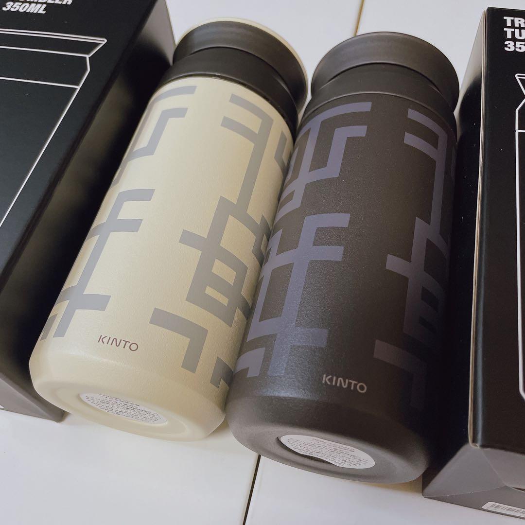 布袋 寅泰 × キントー タンブラー ブラック / ホワイト G柄ダンボール発送