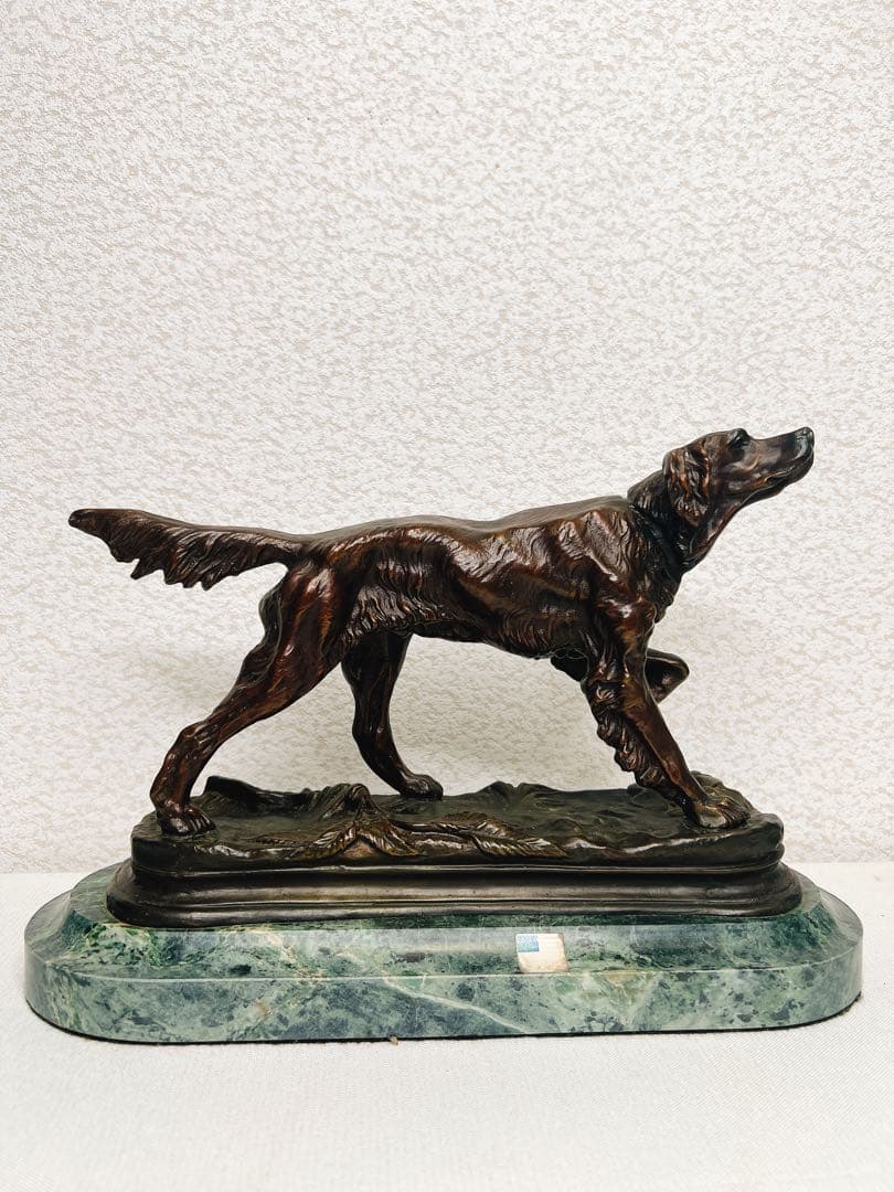 ジュール・モワニエ Hunting Dog on Pointブロンズ彫刻　犬