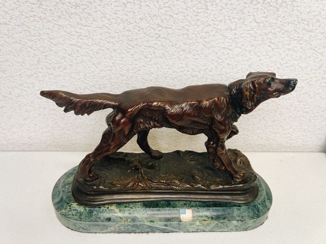 ジュール・モワニエ Hunting Dog on Pointブロンズ彫刻　犬