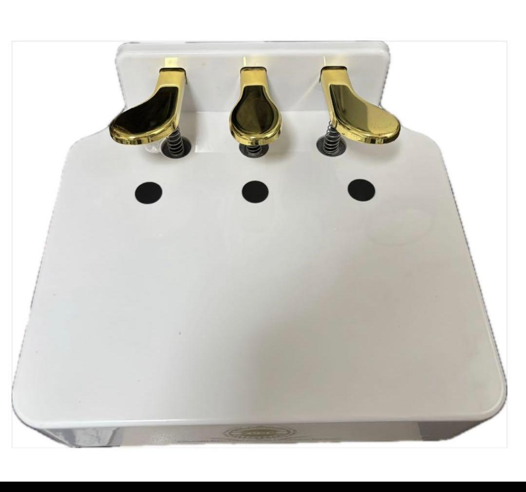 PUNK ピアノ足台 3ペダル 補助ペダル ホワイトゴールド 子供用