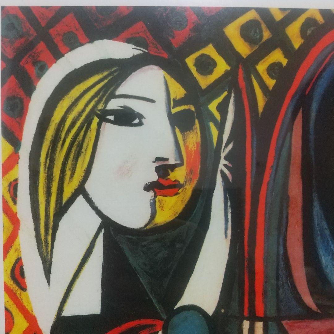 ピカソ リトグラフ 本物保証エンボスBirl Before the Mirror