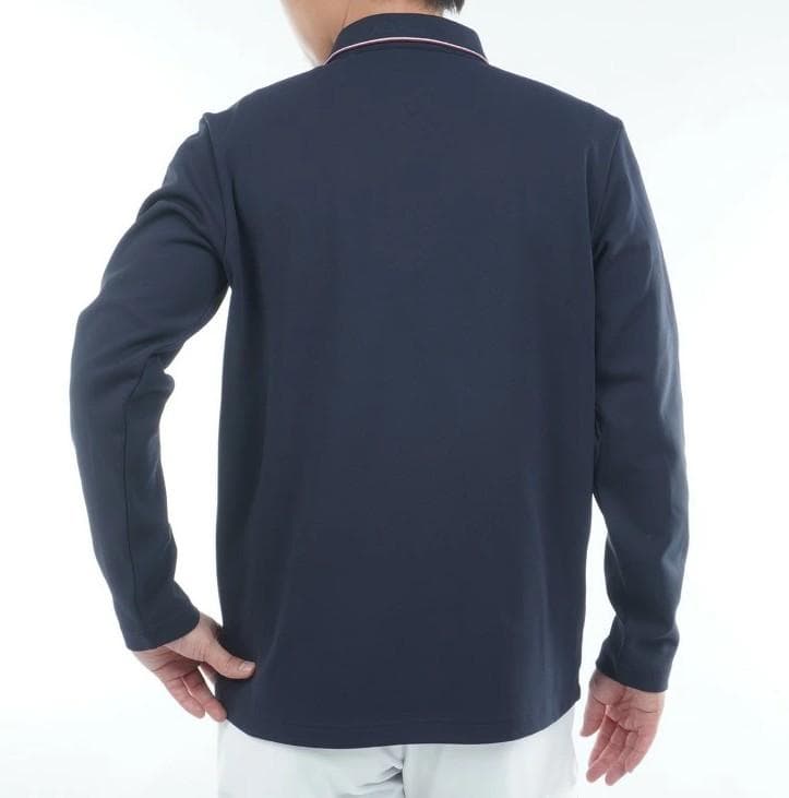 トミーヒルフィガー 長袖ジップアップポロシャツ【L寸】ネイビー thma580