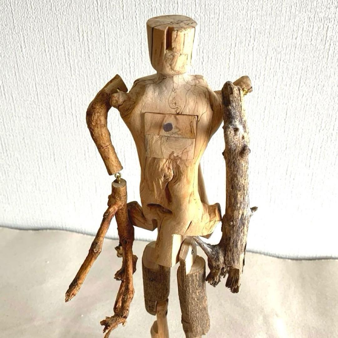 ✴︎Figure No.3 流木の木彫フィギュア作品✴︎引き出しと石　ハンドメイド
