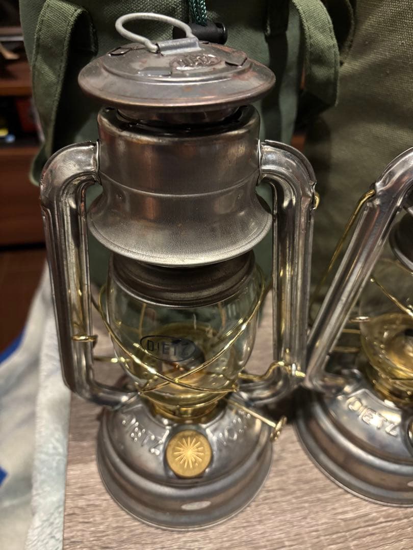 デイツ78 オイルランタン　真鍮タンクキャップ　ケース付　ハリケーンランタン