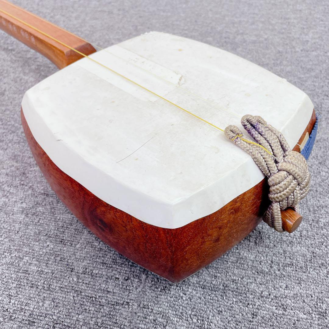 津軽三味線 花梨 延棹 丸打胴 人工皮 三味線 和楽器