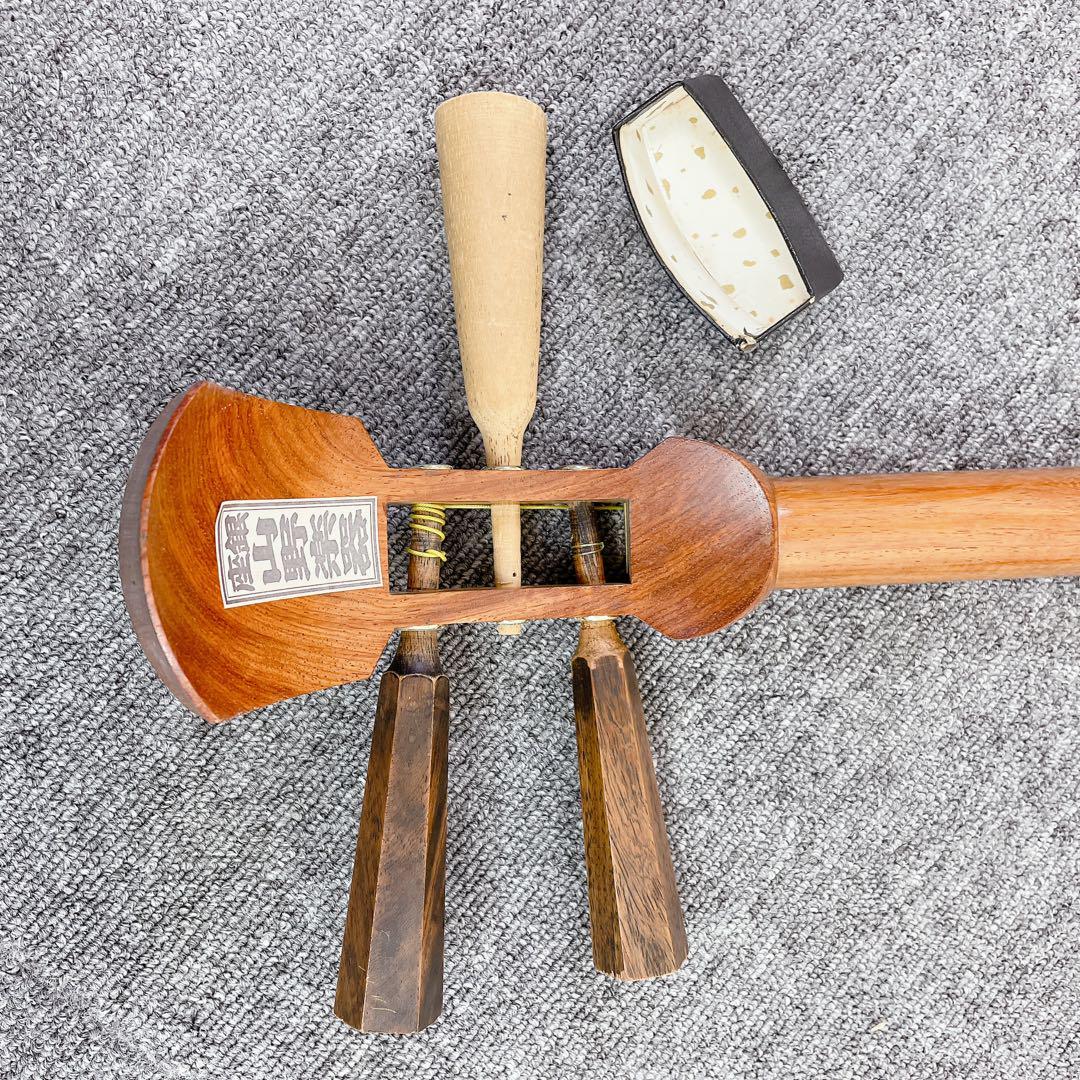 津軽三味線 花梨 延棹 丸打胴 人工皮 三味線 和楽器