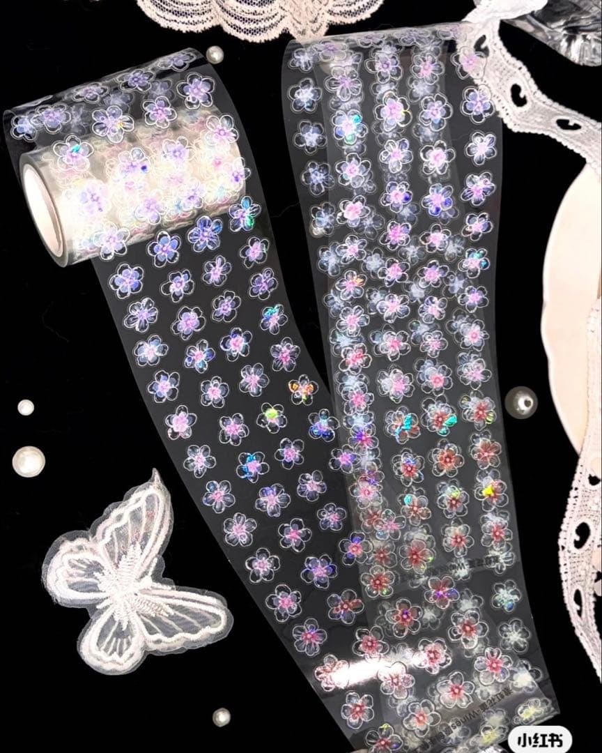 海外マスキングテープ巻売り 虹花菫 装飾マスキングテープ