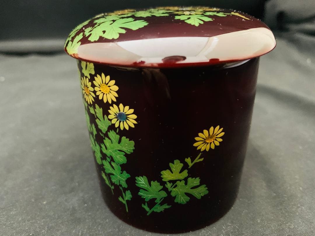 菊蒔絵　金輪寺　加賀蒔絵　鈴村清斎　輪島塗　棗　共箱付き