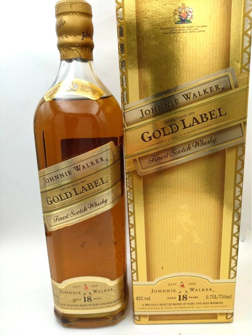 Johnnie Walker Gold Label 18年 750ml 箱付き