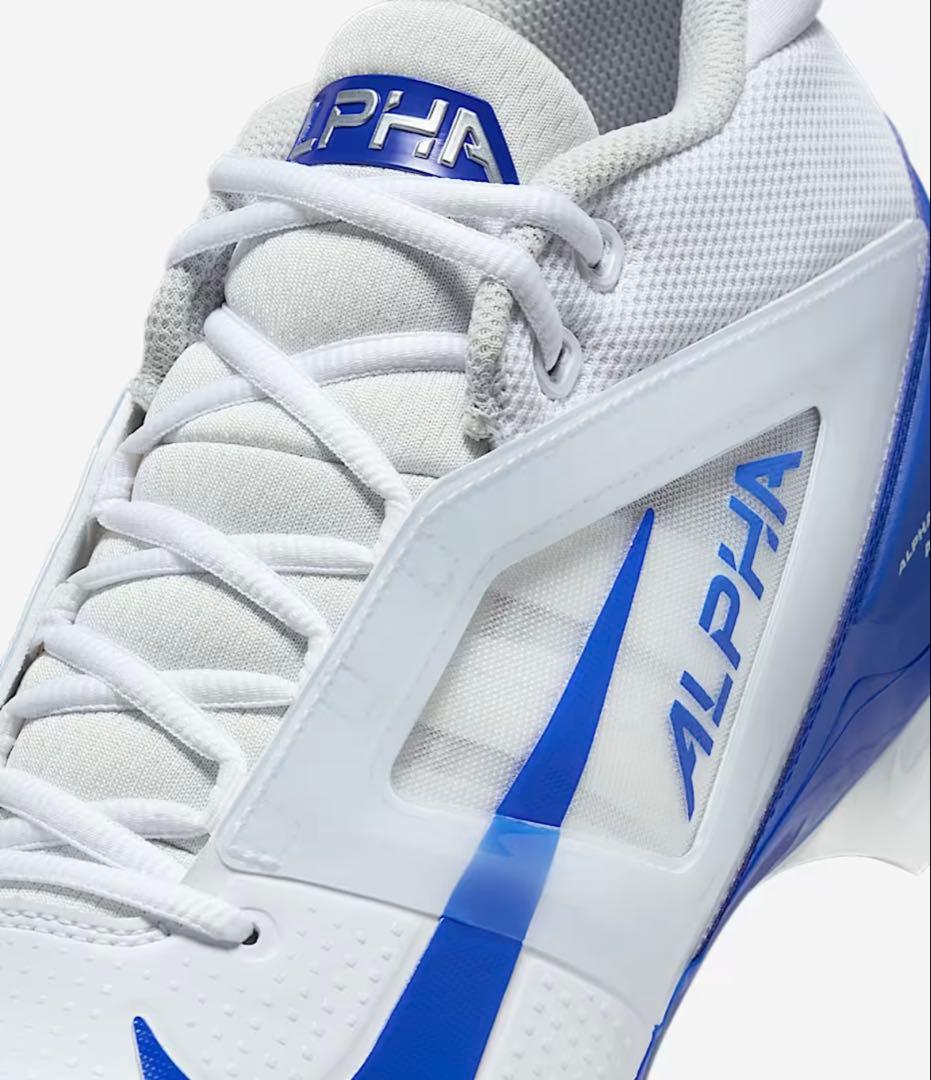 ナイキ 28 アルファメナス プロ アメフト スパイク シューズ 靴 白 青