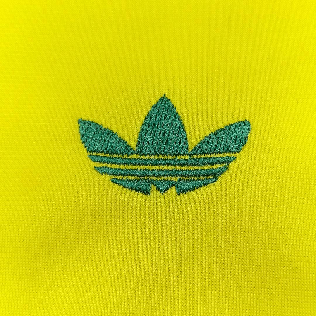アディダス ブラジル代表 トラックジャケット XL イエロー トレフォイル刺繍