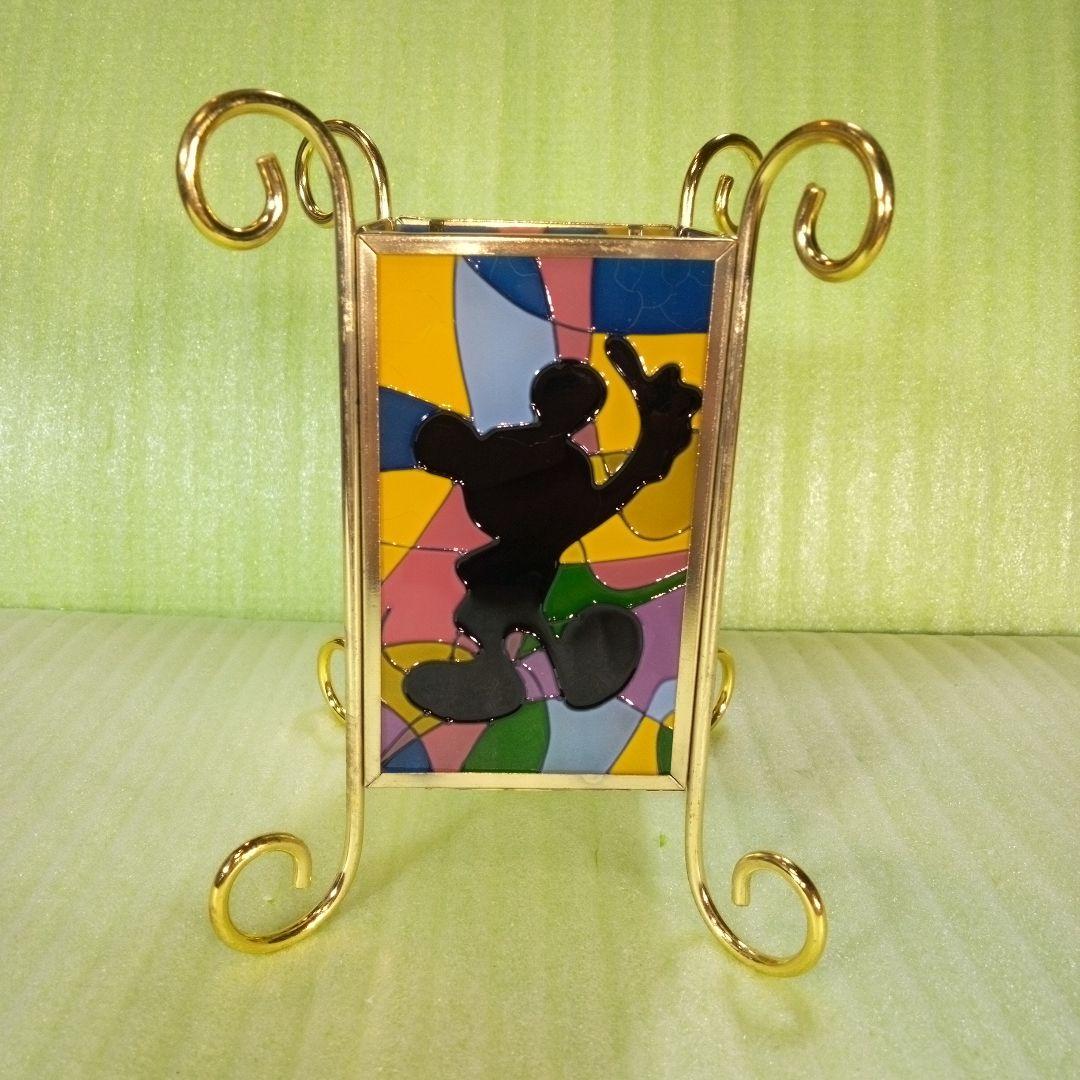 ミッキーマウス　ステンドグラス　ティーライトキャンドルホルダー　ロウソク立て