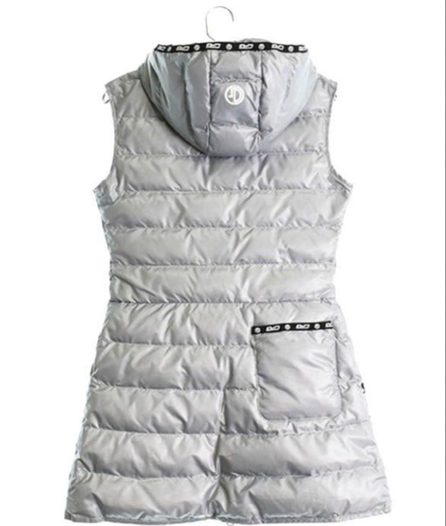 CRG フード付きシルバー ダウンベスト　ワンピース