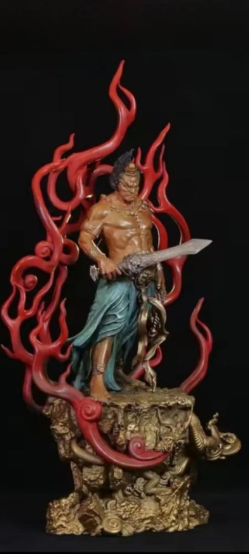神像 不動明王 青銅 フィギュア 中国 工芸品 風水 魔除け 精巧インテリア